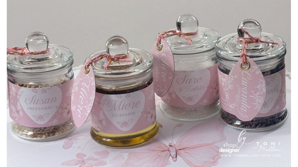 Set prima băiță cu nasii dupa botez cu fluturi roz Pink Butterfly Ritualul blând al apei pentru fetițe 21